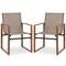 Fabric Patio Dining Chairs Set of 2 with Metal Frame, Ergonomic Design and Adjustable Foot Pads